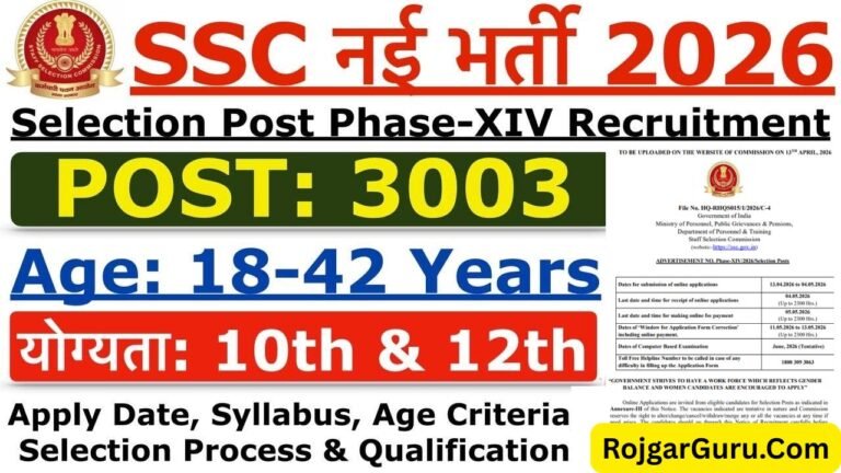 SSC Phase 14 Recruitment 2026