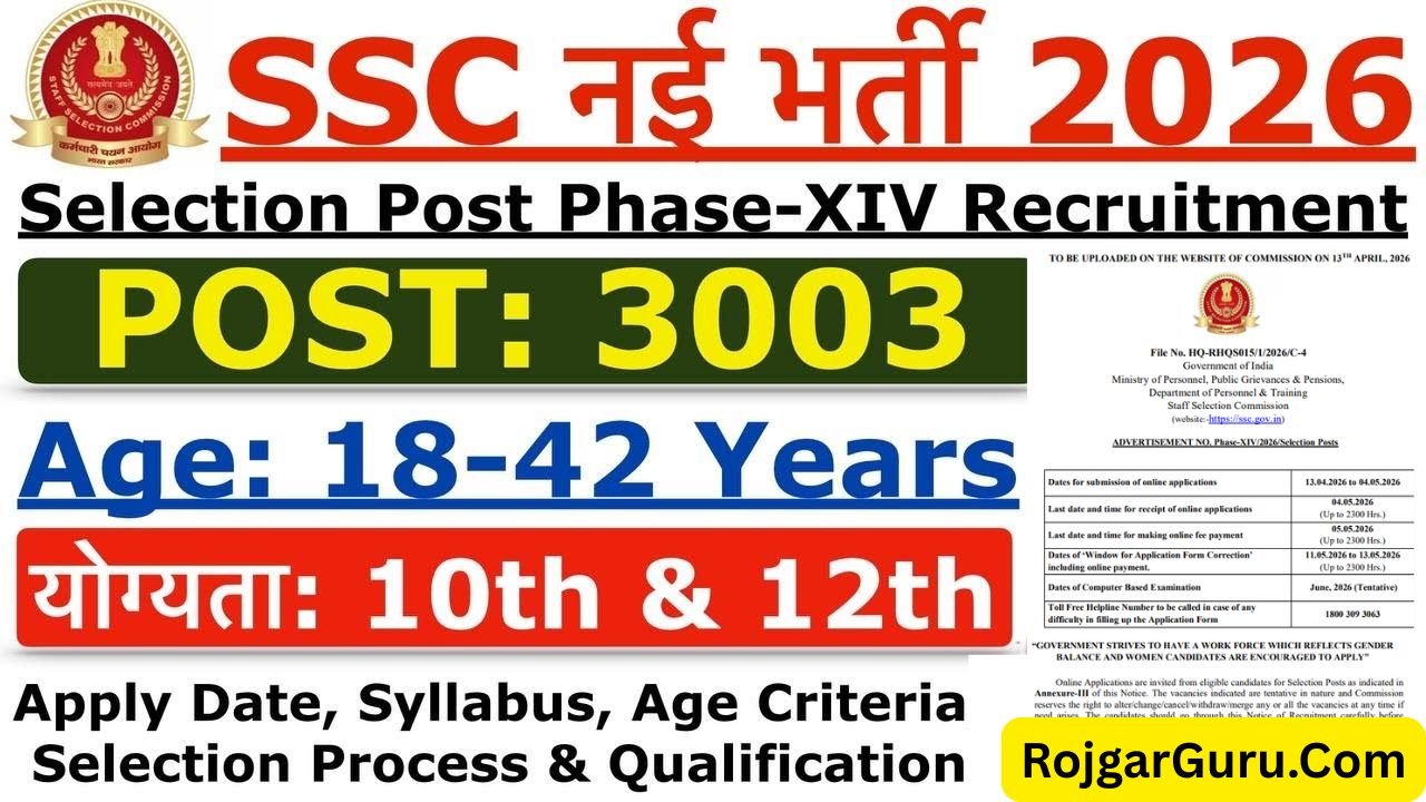 SSC Phase 14 Recruitment 2026