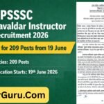 UPSSSC Havaldar Instructor Bharti 2026