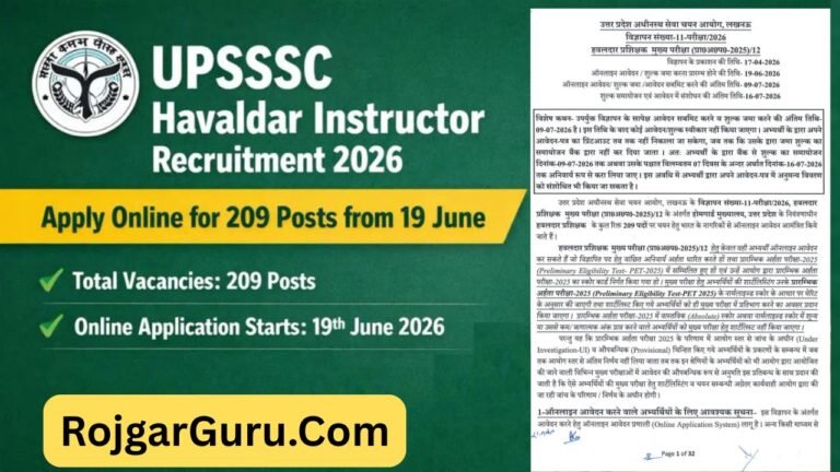 UPSSSC Havaldar Instructor Bharti 2026