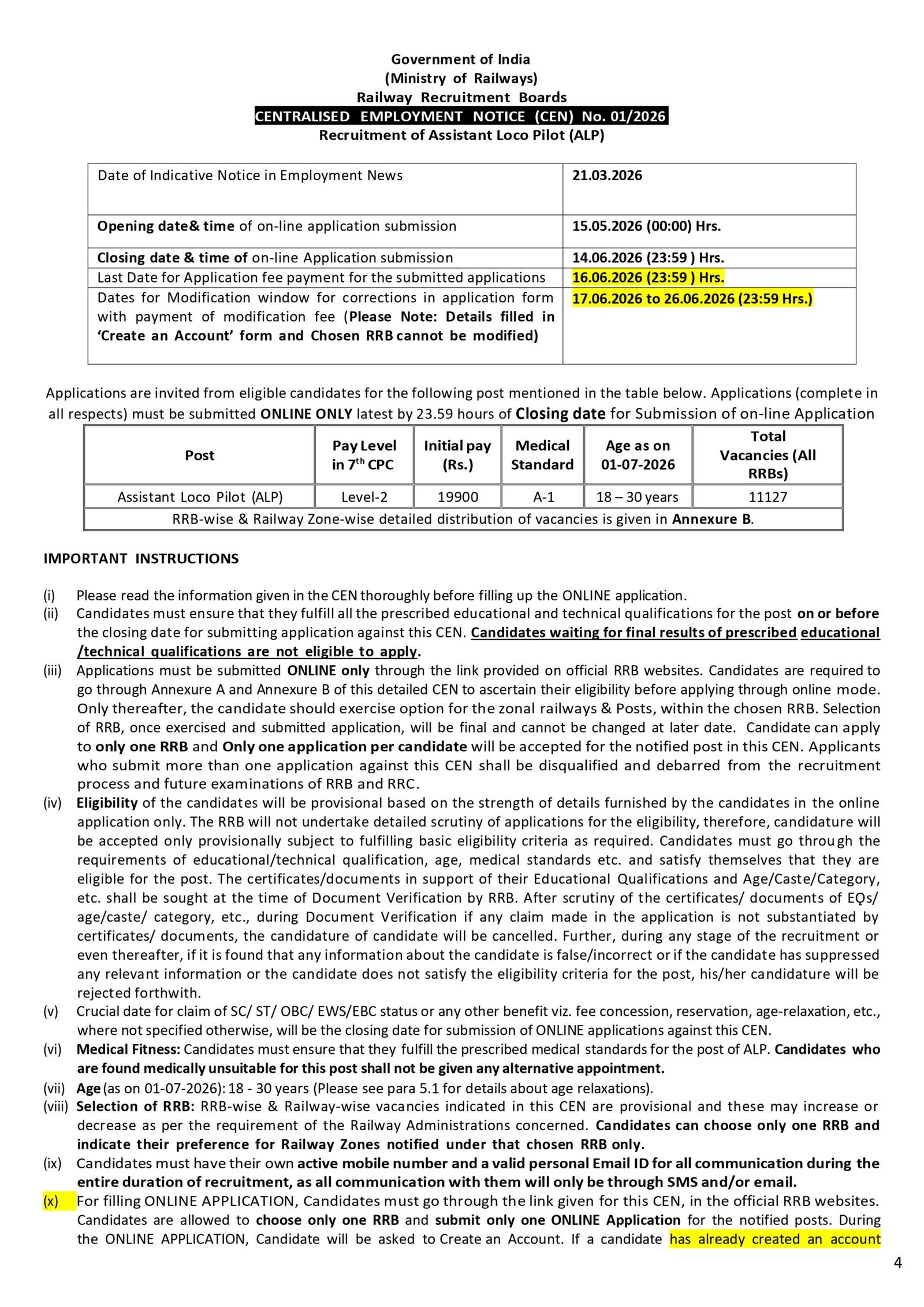 RRB ALP Recruitment