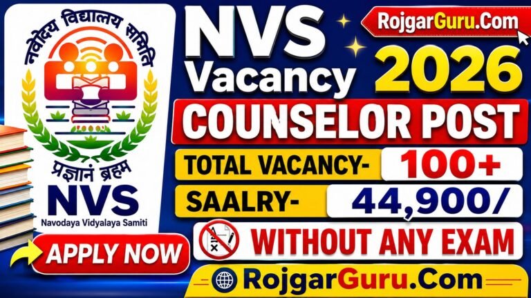 NVS Chandigarh Counselors Recruitment