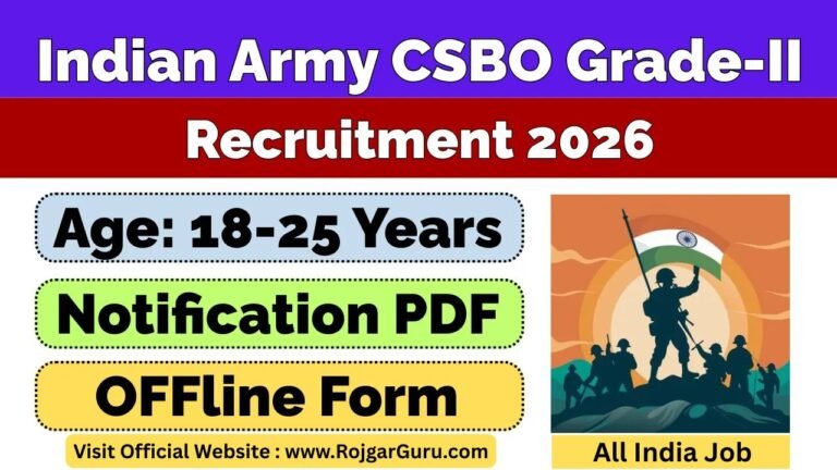 Indian Army CSBO Bharti 2026